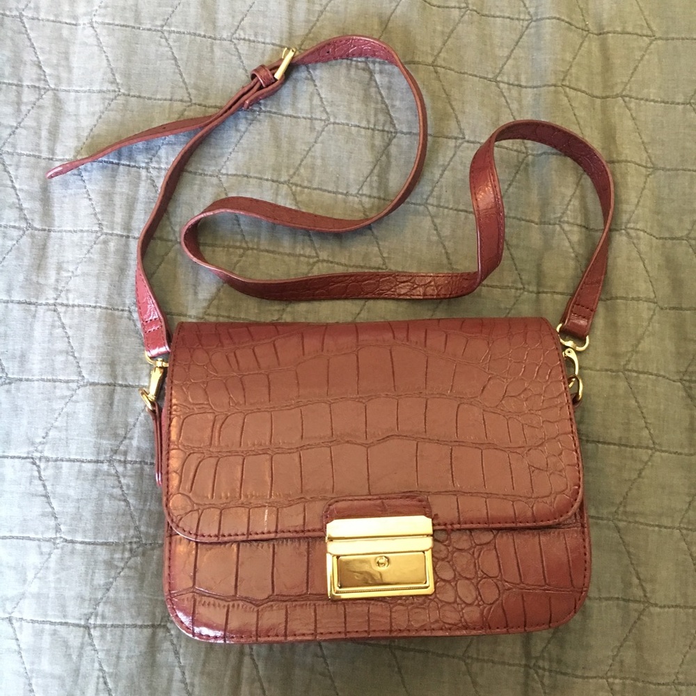 Forever 21 faux croc crossbody